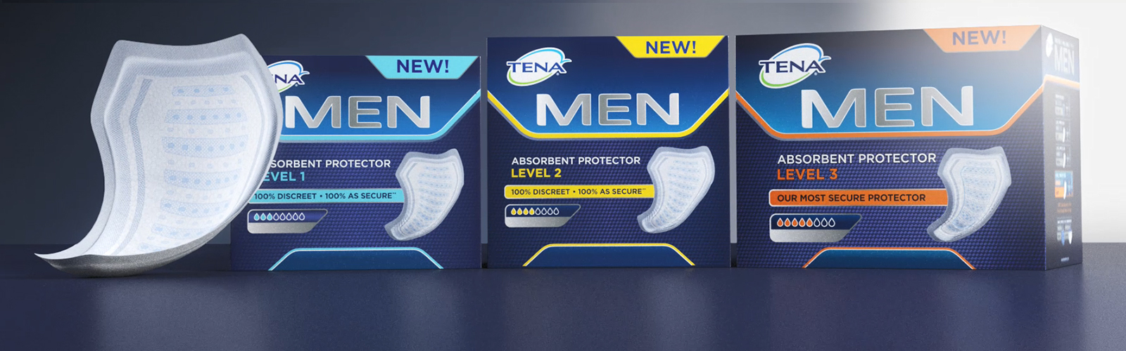 „TENA Men“ diskretiška apsauga nuo šlapimo pratekėjimo „TENA Men“ diskretiška apsauga nuo šlapimo pratekėjimo